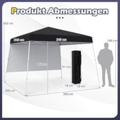 Northix Pop-up paviljon 3x3m, vodoodporen, zaščita pred soncem, črn