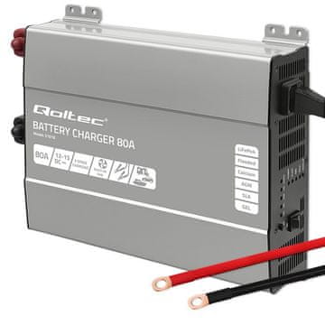 Qoltec Qoltec Smart Professional Monolith polnilnik akumulatorjev 80A, 12V, za LiFePO4, AGM, GEL, SLA