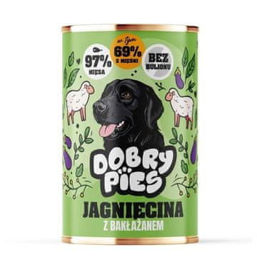 slomart Dobry Pies Jagnjetina z jajčevcem, 400 g