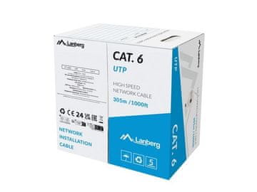 slomart Lanberg UTP mrežni kabel Cat6, 305m, CCA, sivi