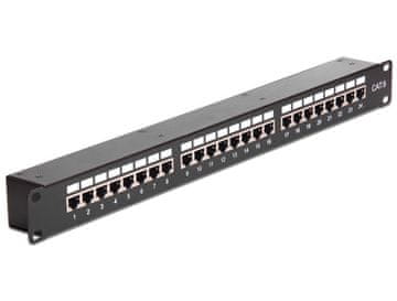 Patch DeLOCK Patch Panel Cat6 Rack Mount 1U, 24 vrat, črn