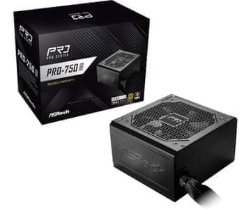 Asr Asrock PRO-750G napajalnik 750 W ATX, črn
