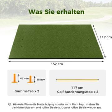 Northix Podloga za golf 3 v 1. Visokokakovostna udarna podloga z umetno travo, 152 x 117 cm.