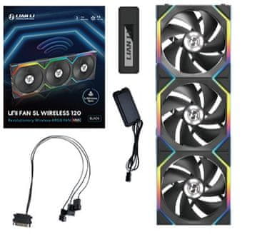 Lian Li Lian Li UNI FAN SL Wireless ARGB PWM ventilator, komplet 3 kosov, 120 mm, črn