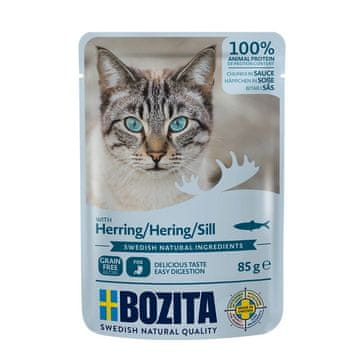 Bozita BOZITA Mokra hrana za mačke, koščki sledi v omaki, 85g