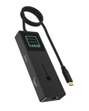 IcyBox ICY BOX Spade Dock 4038, 7-v-1 priklopna postaja z LCD zaslonom in PD 100 W