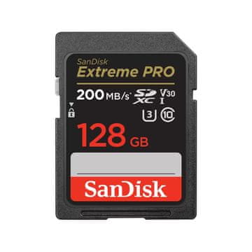 SD SanDisk Extreme PRO SDXC UHS-I 128GB, črna