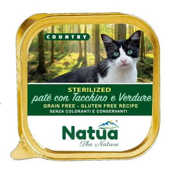 slomart NATUA Country steriliziran puran z zelenjavo, mokra hrana za mačke, 100g