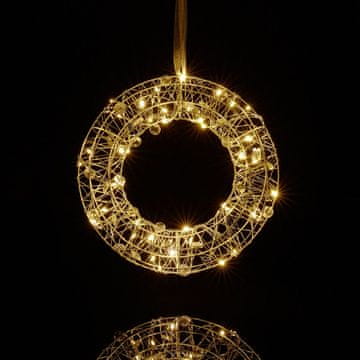Northix LED luč za venček, 25 cm - toplo bela, za notranjo uporabo