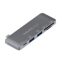 slomart Terratec 283005 Docking Station USB 3.2 Gen 1 Type-C, s čitalnikom kartic, siva