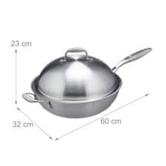 0.00023 Wok iz nerjavečega jekla s pokrovom