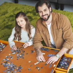 Northix Lesena miza Puzzle s 4 predali, 80 x 65 cm
