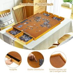 Northix Lesena miza Puzzle s 4 predali, 80 x 65 cm