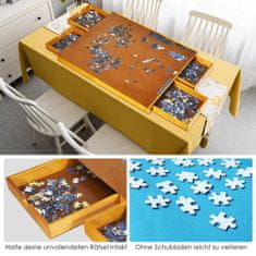 Northix Lesena miza Puzzle s 4 predali, 80 x 65 cm