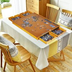 Northix Lesena miza Puzzle s 4 predali, 80 x 65 cm