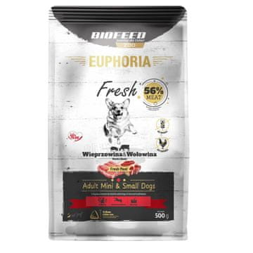 BIOFEED BIOFEED Euphoria Fresh Adult Pork and beef XS/S - suha pasja hrana - 500g
