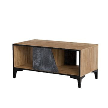 slomart Cama OVO Coffee table 90x50xH39 cm, hrast/beton