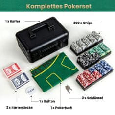 Northio Komplet za poker s 300 laserskimi žetoni in etuijem za poker ter 2 igralnima kartama in 2 ključema Komplet za poker