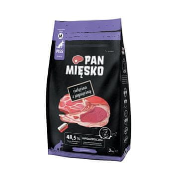 PMI PMI MIĘSKO Pasja govedina z jagnjetino, suha hrana za pse, 3 kg