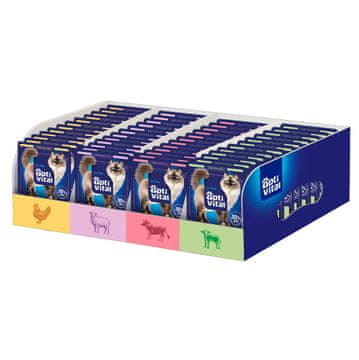 slomart OPTIVITAL Koseki v omaki, piščanec, govedina, jagnjetina, teletina - mokra hrana za mačke, 112x85g