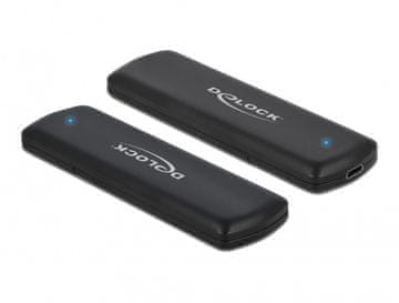 Delock DeLOCK ohišje za M.2 NVMe PCIe ali SATA SSD, USB-C, črno