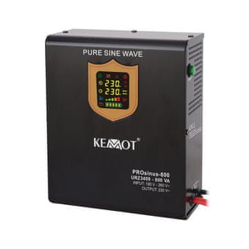 slomart KEMOT PROsinus-800 pretvornik z napajanjem v sili, 12V/230V, 800VA/500W