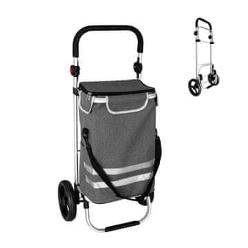Northix Zložljiv nakupovalni voziček, 45 l, hladilna torba, nosilnost 35 kg
