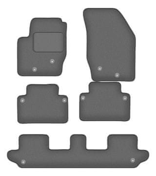 Velur grafitne avto preproge za: Volvo XC90 I SUV 7 sedežev (2002-2014)