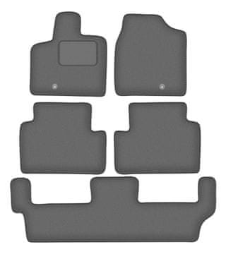 Velur grafitne avto preproge za: Chrysler Voyager V FL 7-sedežni (2011-2016)