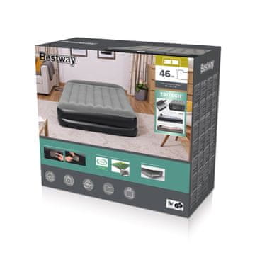 Bestway Bestway Tritech Queen napihljiva postelja z vgrajeno črpalko, s. antibakterijsko prevleko, 203x152x46cm