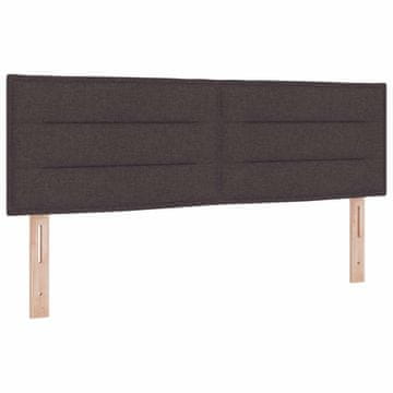 Vidaxl LED glava postelje z LED trakami Temno rjava 144 cm blago