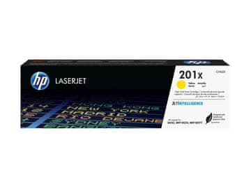 HP 201X toner kartuša, rumena, 2.300 strani, visoke zmogljivosti.