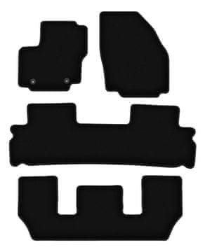 Osnovne črne velur preproge za: Ford Galaxy MK2 7-sedežni (2006-2011)