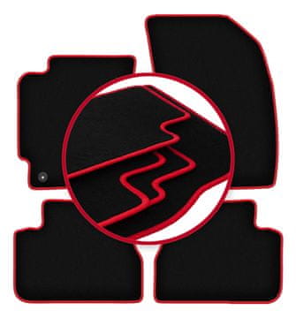 Velurne talne preproge z rdečim robom za: Chevrolet Epica limuzina (2006-2012)