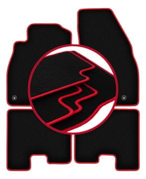Velurne talne preproge z rdečim robom za: Opel Adam kombilimuzina (2012-)