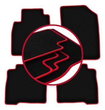 Velurne talne preproge z rdečim robom za: Hyundai Terracan SUV (2001-2006)