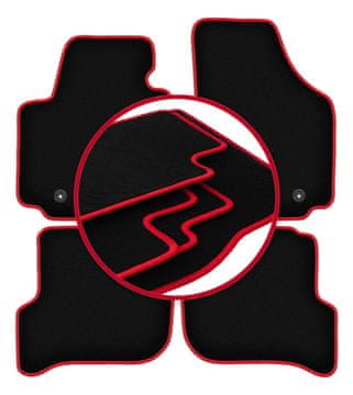 Velurne preproge z rdečim robom za: Seat Altea enoprostorec (2004-08.2008)