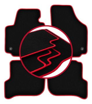 Velurne talne preproge z rdečim robom za: Seat Altea XL enoprostorec (08.2008-2015)