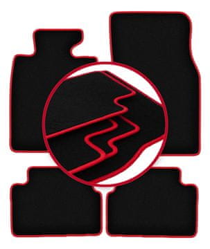 Velurne talne preproge z rdečim robom za: Mini Clubman R55 hatchback (2006-)