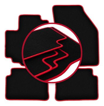Velurne talne preproge z rdečim robom za: Suzuki Alto VIII kombilimuzina (2009-2015)