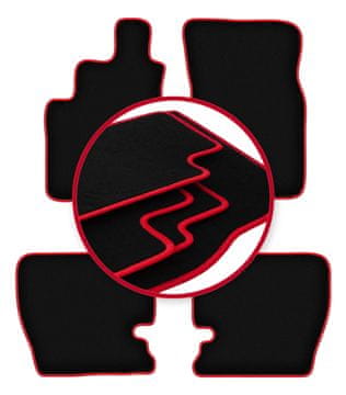 Velurne talne preproge z rdečim robom za: SsangYong Musso SUV (1993-2005)