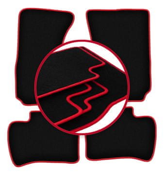 Velurne talne preproge z rdečim robom za: Daihatsu Terios I SUV (1997-2005)