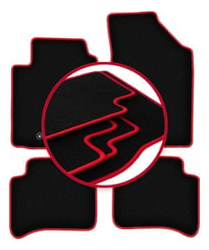 Velurne talne preproge z rdečim robom za: Toyota Yaris I 5-vratna (1999-2005)