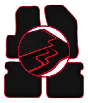 Velurne talne preproge z rdečim robom za: Dodge Avenger limuzina (2007-2015)