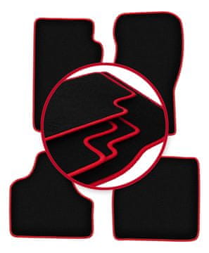 Velurne talne preproge z rdečim robom za: Dodge Nitro SUV (2006-2011)