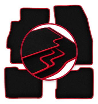Velurne preproge z rdečim robom za: Fiat Linea limuzina (2009-2015)