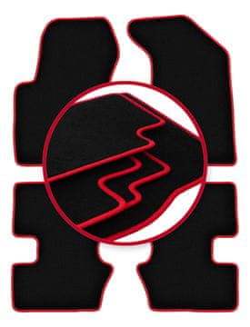 Velurne preproge z rdečim robom za: Jeep Patriot off-road (2006-2016)