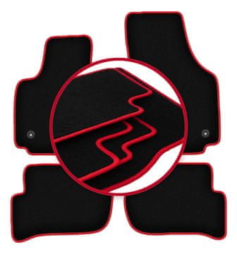 Velurne talne preproge z rdečim robom za: Seat Toledo III enoprostorec (2004-2012)