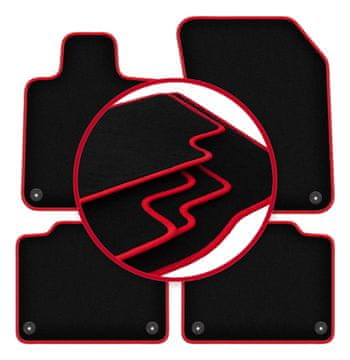 Velurne talne preproge z rdečim robom za: Volvo V90 II karavan (2016-)