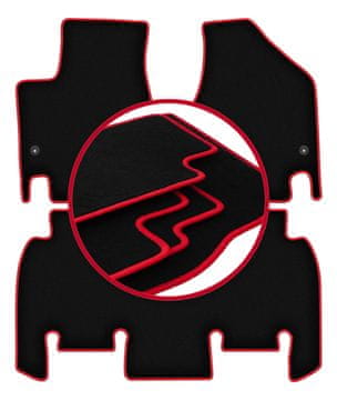 Velurne talne preproge z rdečim robom za: Chrysler Pacifica RU enoprostorec (2016-)